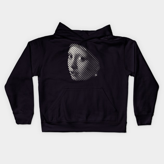 Girl with Pearl Earring in Diagonal Stripes Anamorphic Pop Art Kids Hoodie by scotch